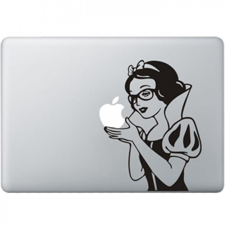 Hipster Snow White MacBook Decal Black Decals